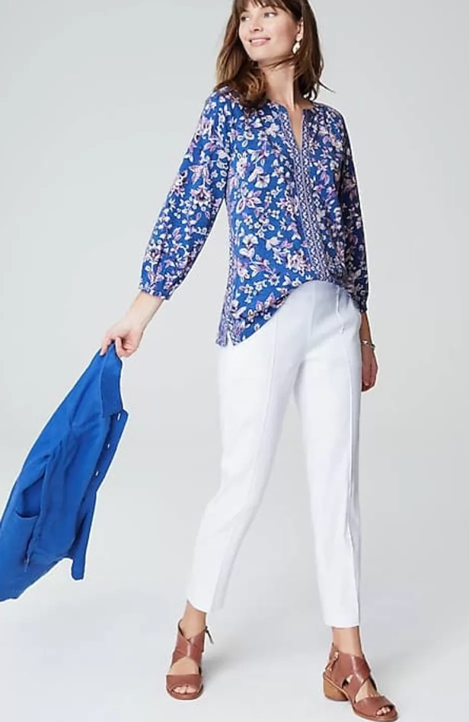 J.Jill Border-Printed Floral Top | Jjill | Women Tops & Tees