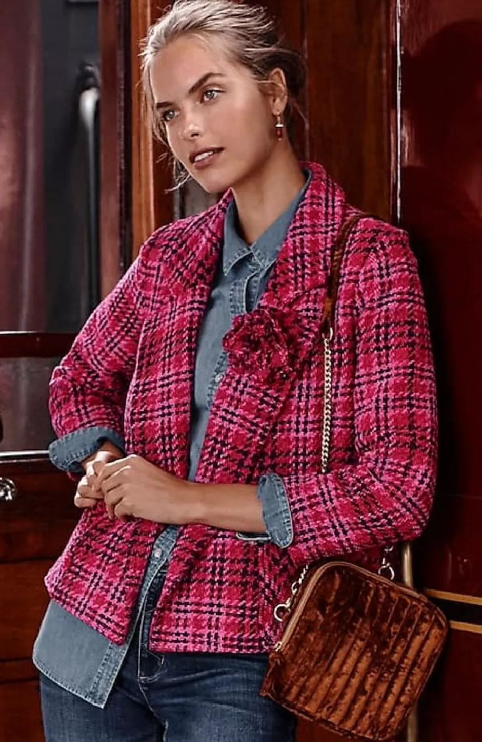 J.Jill Chenille Plaid Swing Jacket | Jjill | Women Jackets & Coats