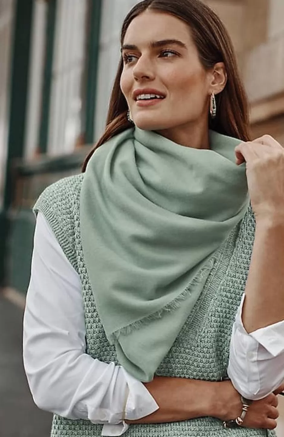 J.Jill Color Pop Square Scarf | Jjill | Women Ponchos, Ruanas & Scarves