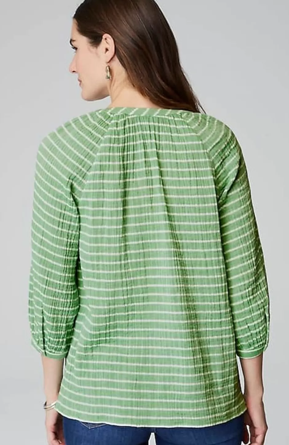 J.Jill Cotton-Gauze Striped Button-Front Top | Jjill | Women Shirts & Blouses