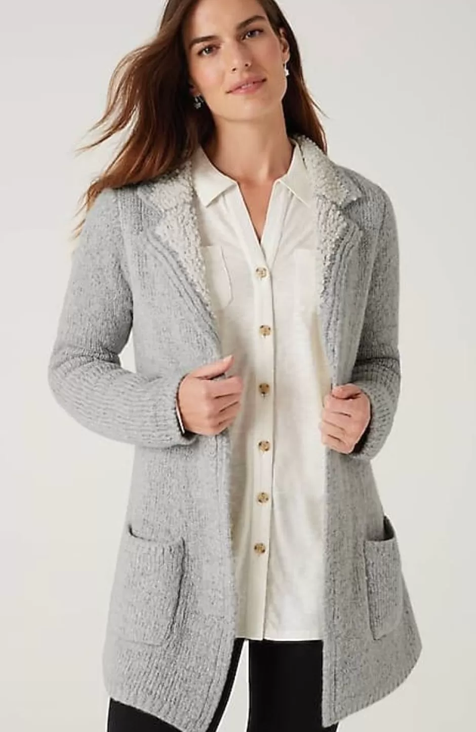 J.Jill Cozy Two-Toned Cardi | Jjill | Women Sweaters