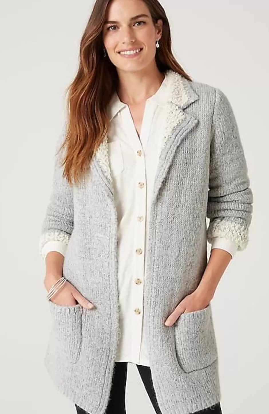 J.Jill Cozy Two-Toned Cardi | Jjill | Women Sweaters