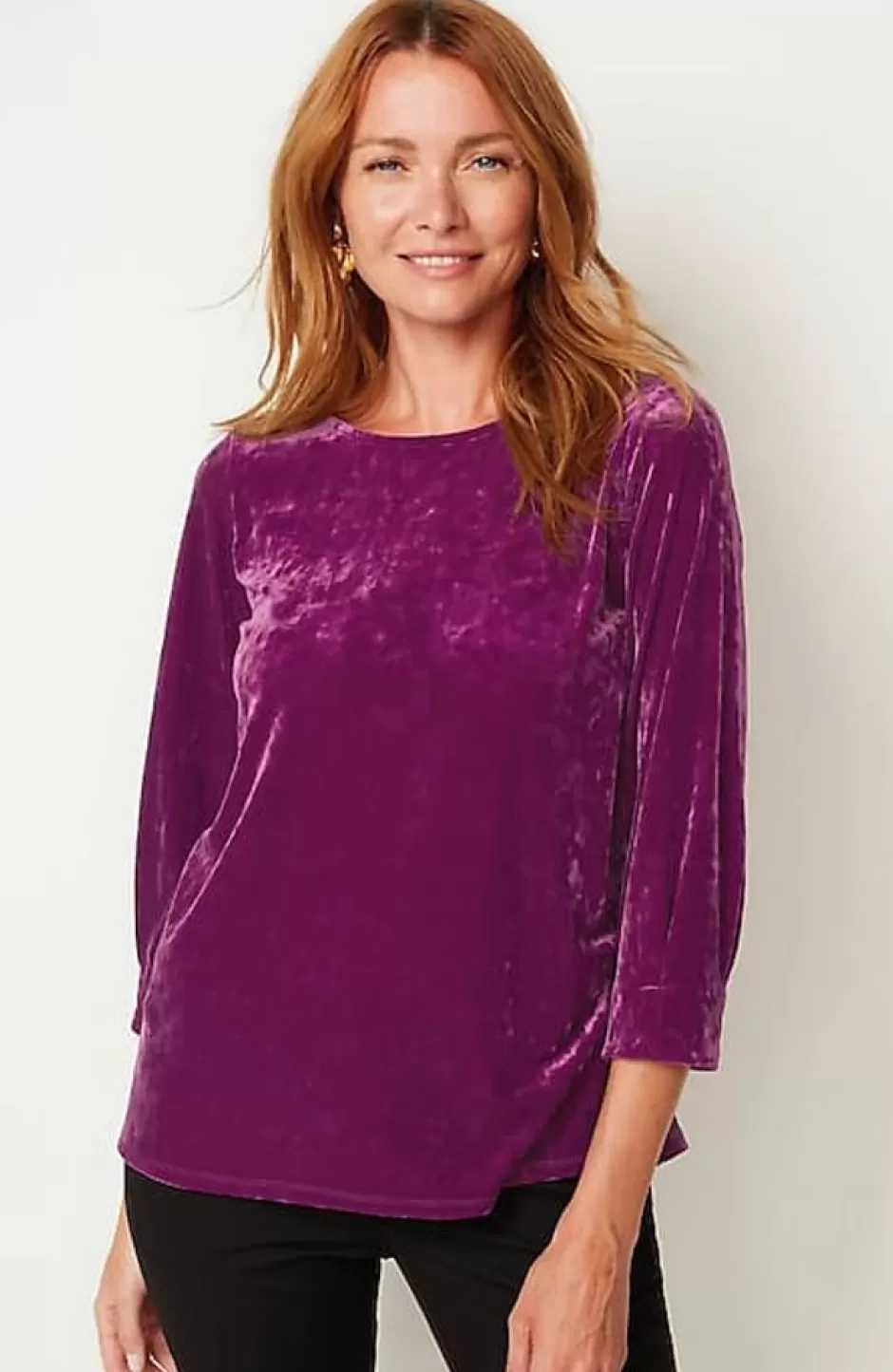 J.Jill Crushed-Velvet A-Line Top | Jjill | Women Tops & Tees