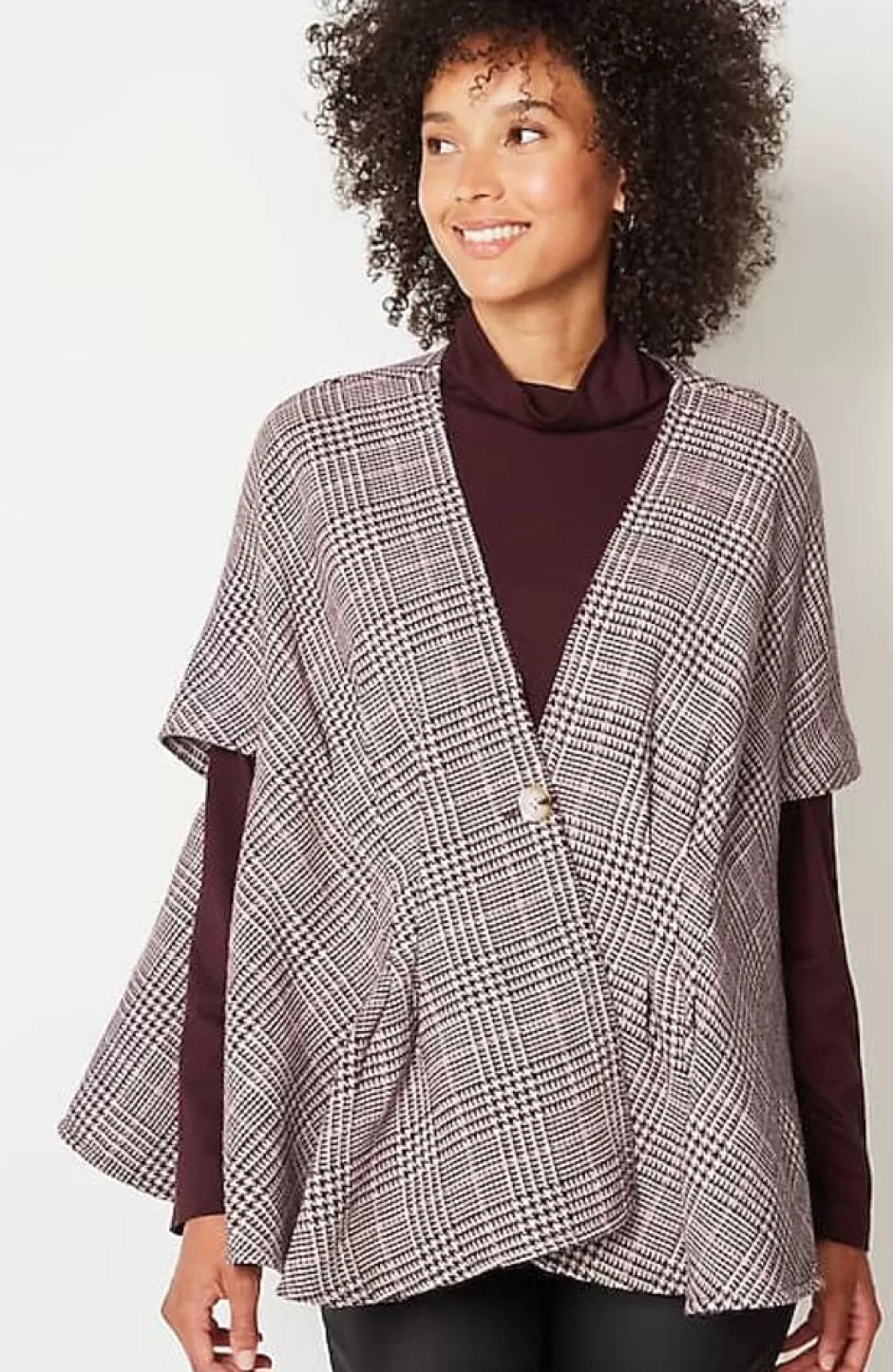 J.Jill Darted Plaid Peplum Cape | Jjill | Women Ponchos, Ruanas & Scarves