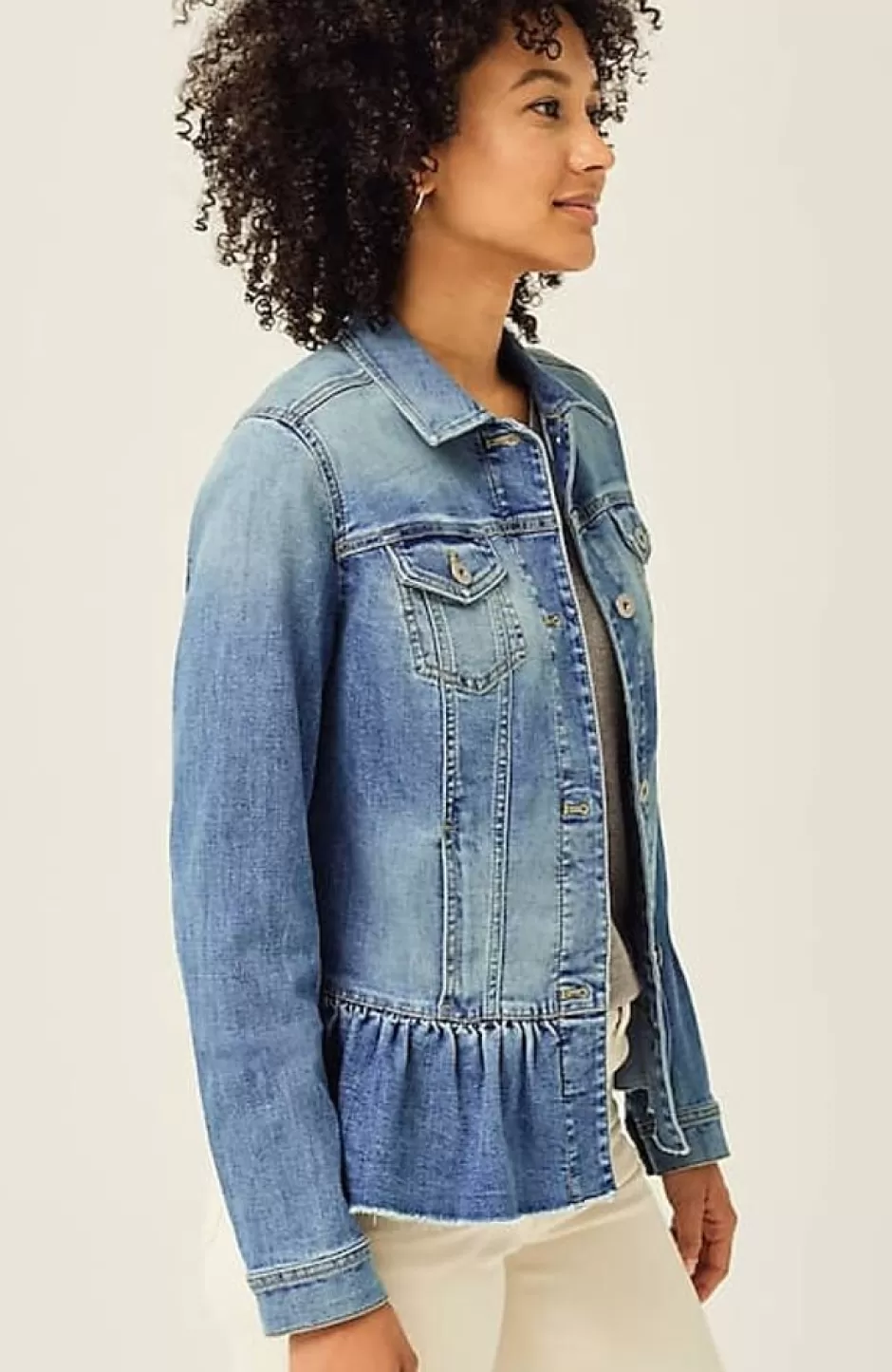 J.Jill Denim Peplum Jacket | Jjill | Women Jackets & Coats