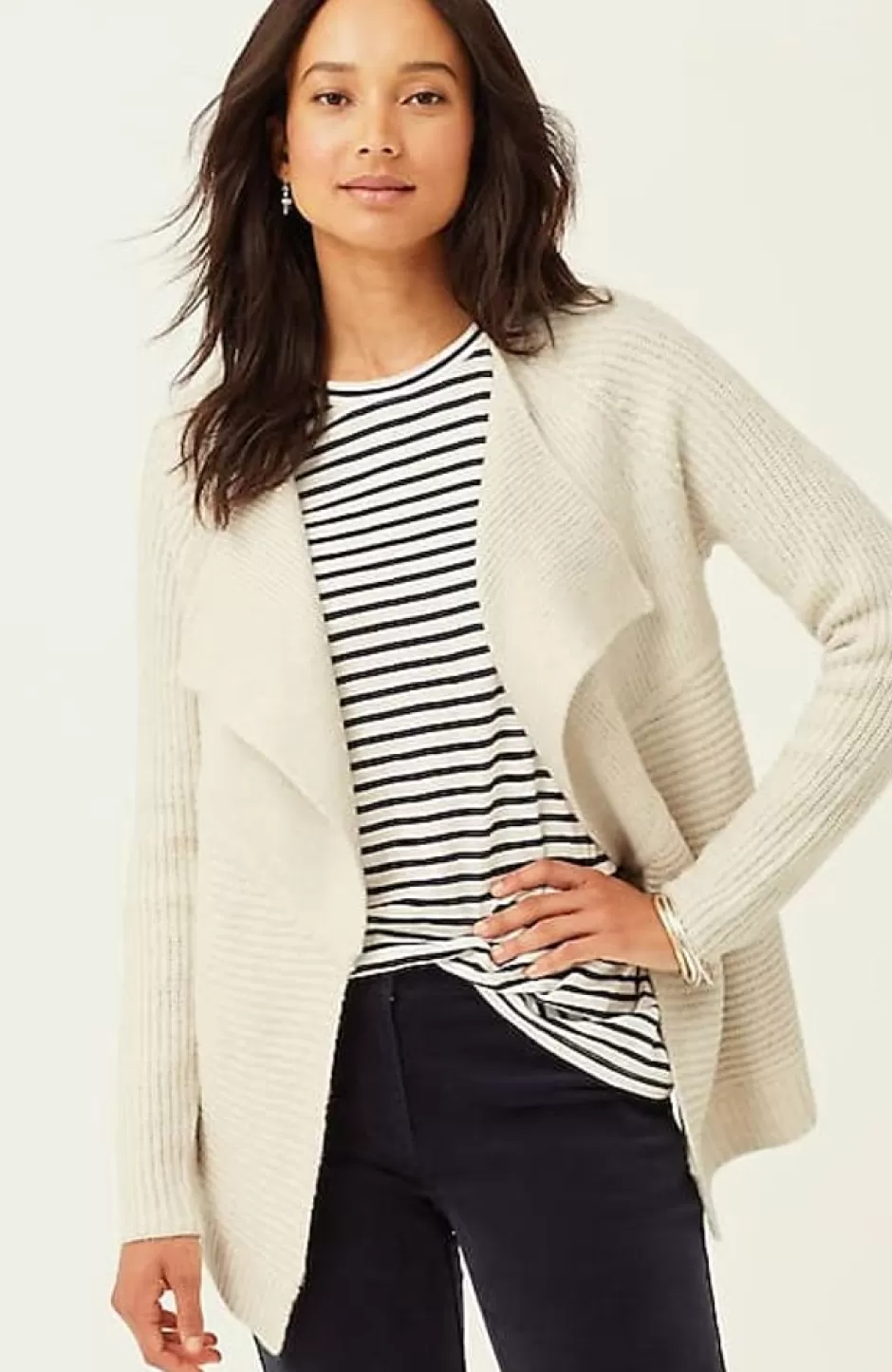 J.Jill Draped-Front Textured Cardi | Jjill | Women Sweaters