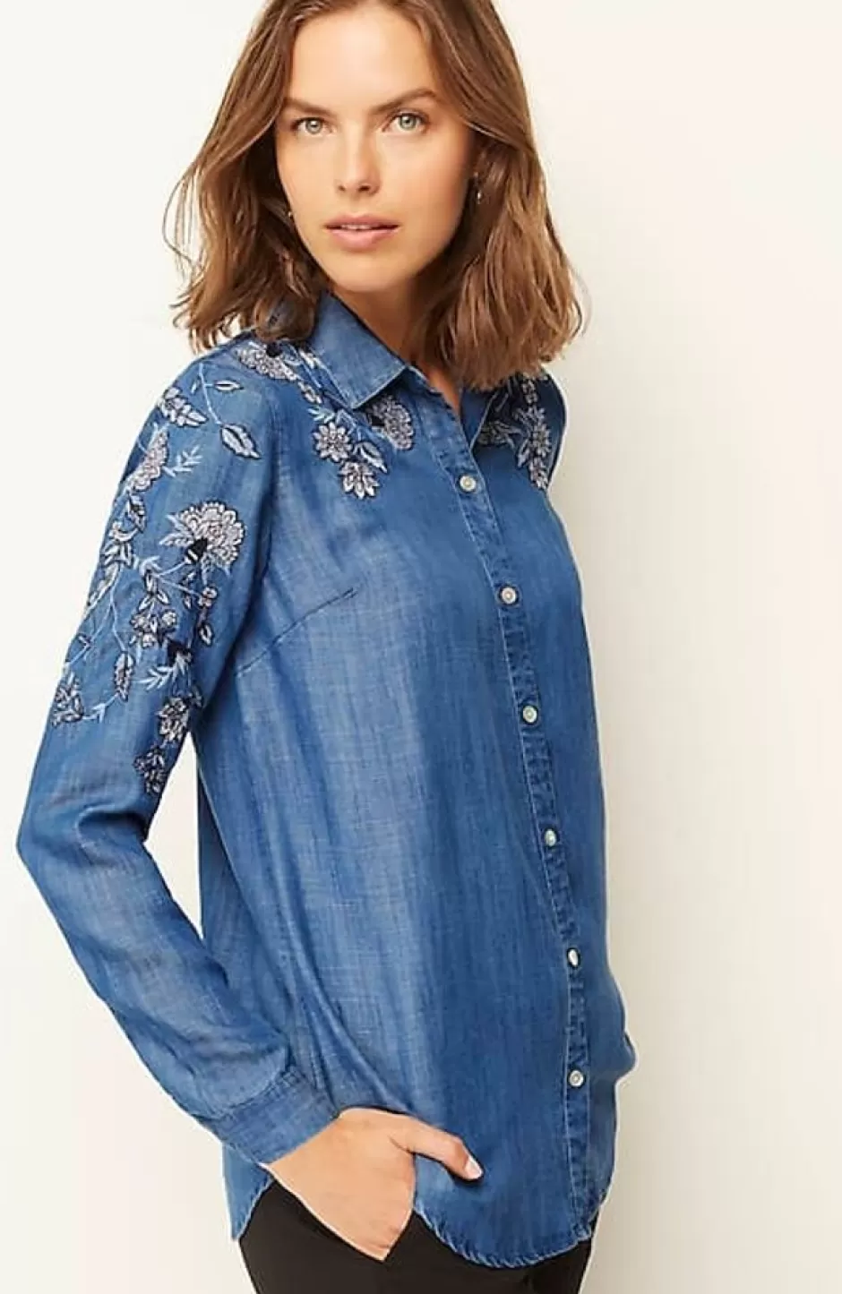 J.Jill Embroidered Indigo Tunic | Jjill | Women Tunics