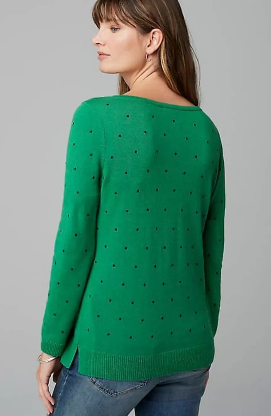 J.Jill Embroidered-Dots V-Neck Sweater | Jjill | Women Sweaters