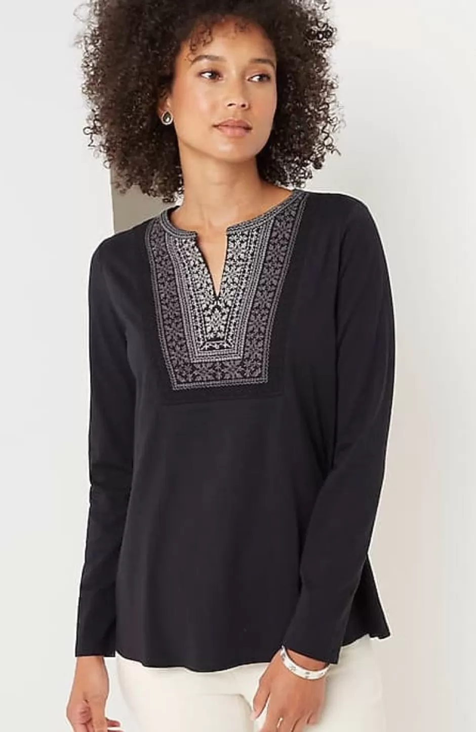 J.Jill Fair Isle Embroidered Top | Jjill | Women Tops & Tees