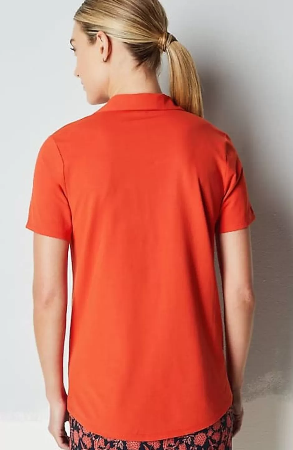 J.Jill Fit Cotton-Stretch Polo Shirt | Jjill | Women Tops & Tees