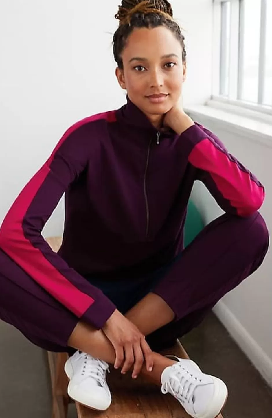 J.Jill Fit Half-Zip Color-Block Sweatshirt | Jjill | Women Tops & Tees