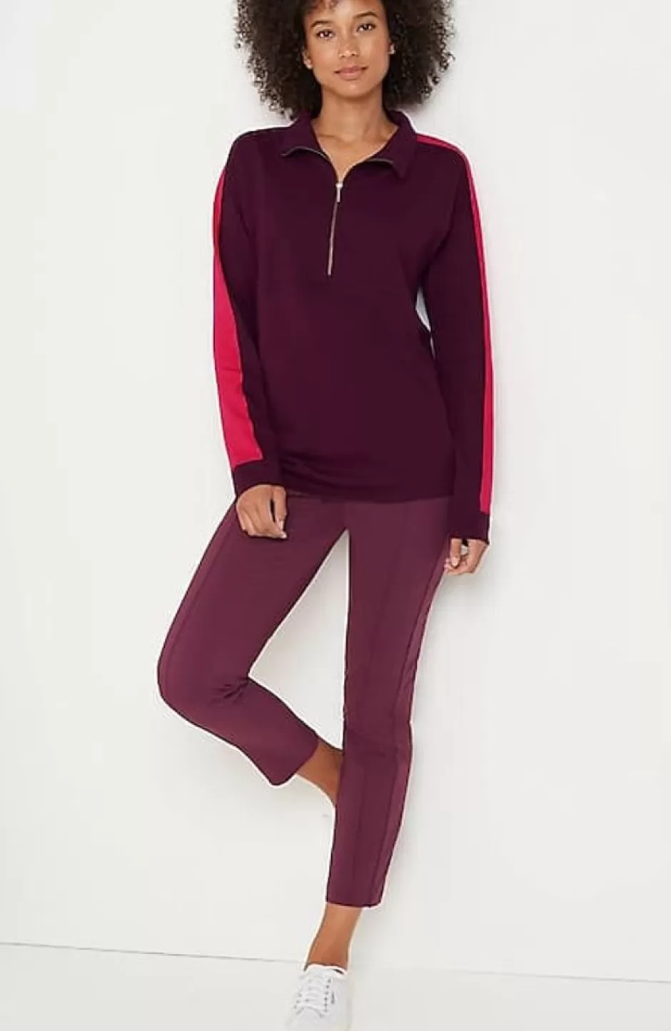 J.Jill Fit Half-Zip Color-Block Sweatshirt | Jjill | Women Tops & Tees