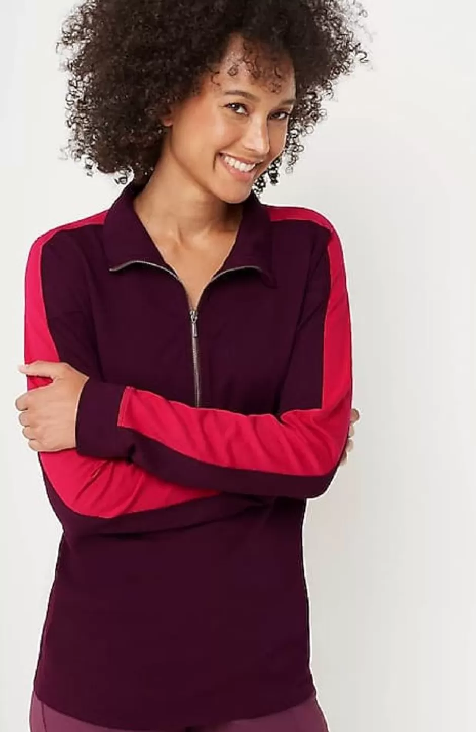 J.Jill Fit Half-Zip Color-Block Sweatshirt | Jjill | Women Tops & Tees
