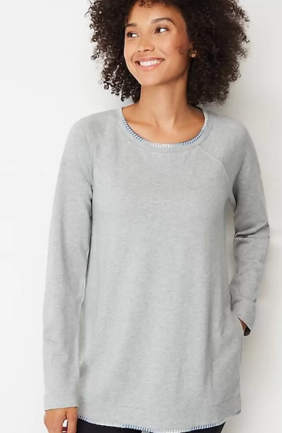 J.Jill Fit Ombre-Stitched Tunic Sweatshirt | Jjill | Women Tops & Tees