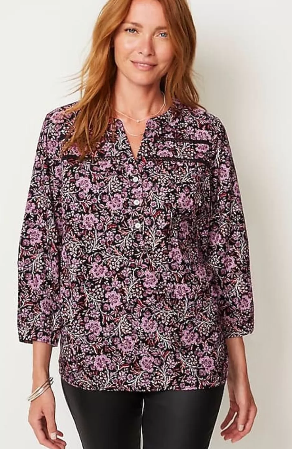 J.Jill Floral Corduroy Top | Jjill | Women Shirts & Blouses