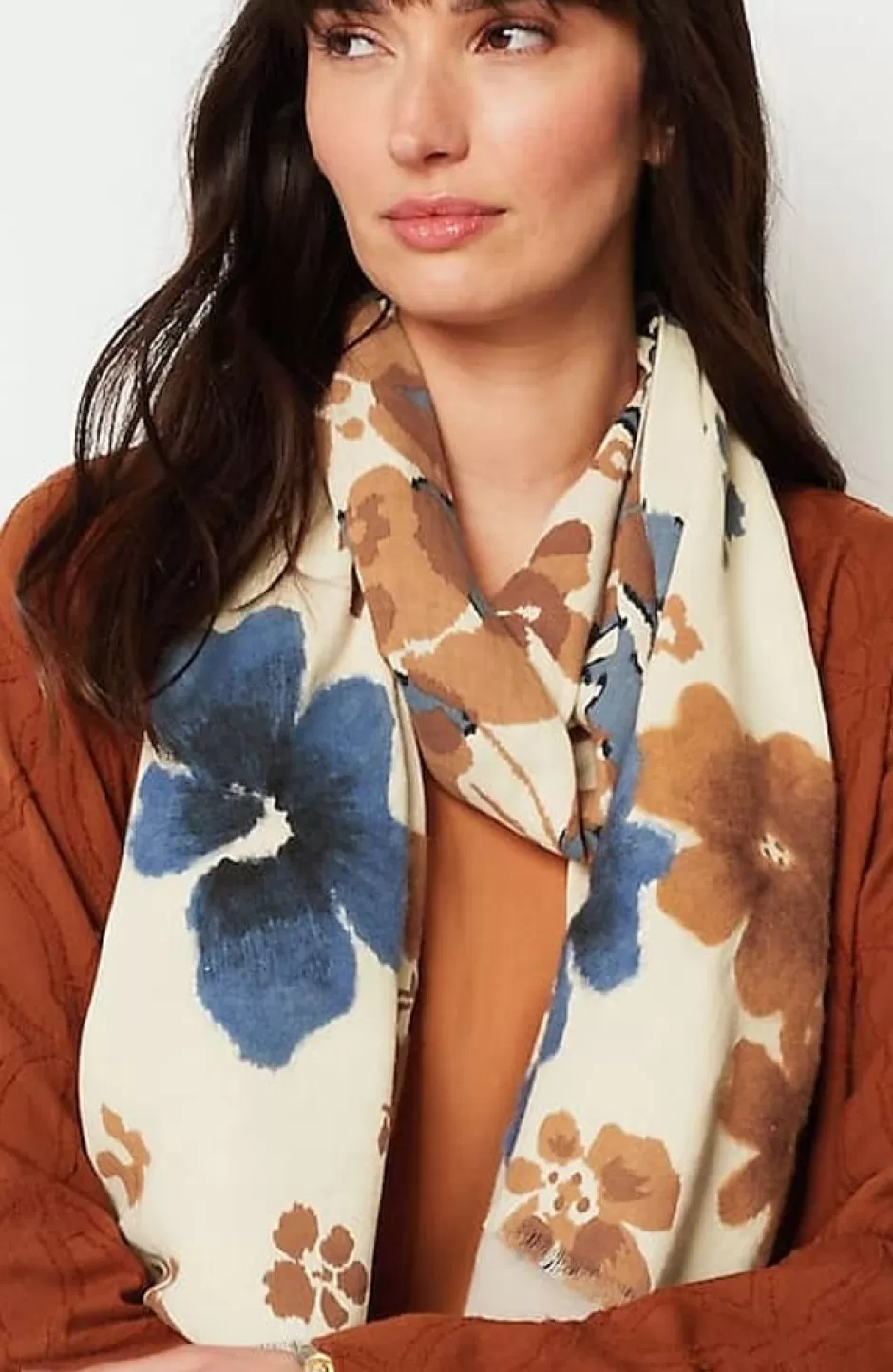 J.Jill Floral Needle-Felt Scarf | Jjill | Women Ponchos, Ruanas & Scarves