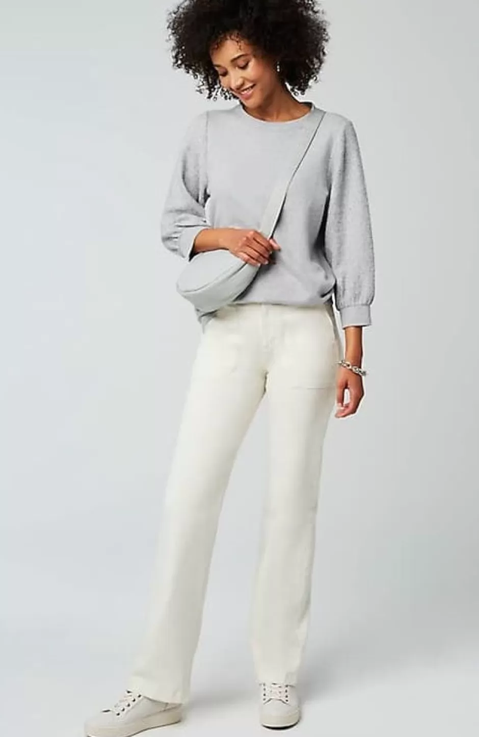 J.Jill French Terry Textured-Sleeve Top | Jjill | Women Tops & Tees