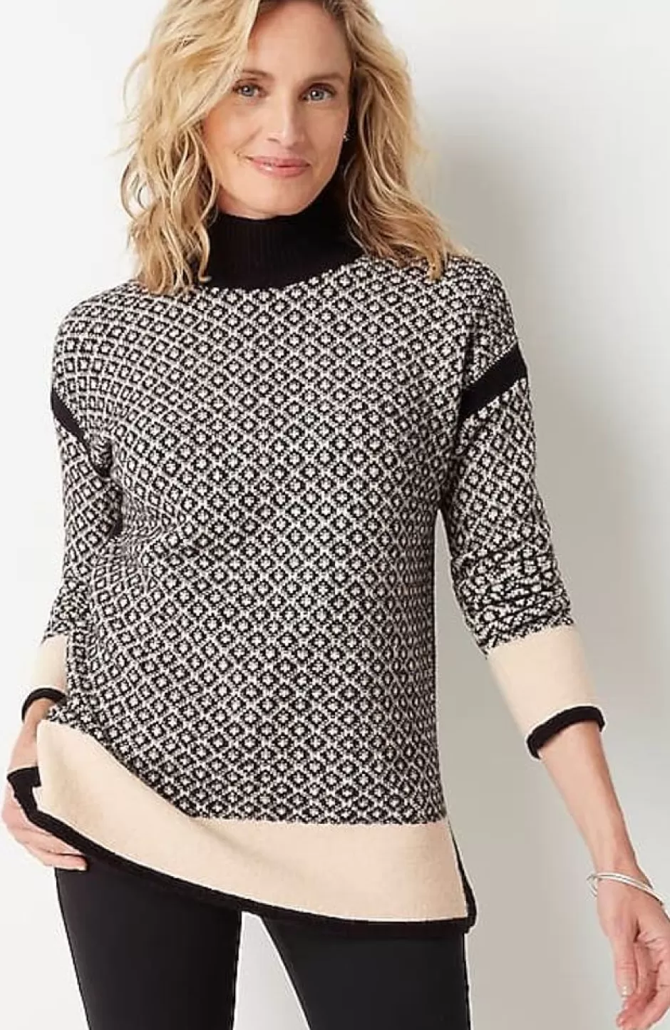 J.Jill Geometric Mock-Neck Sweater | Jjill | Women Sweaters