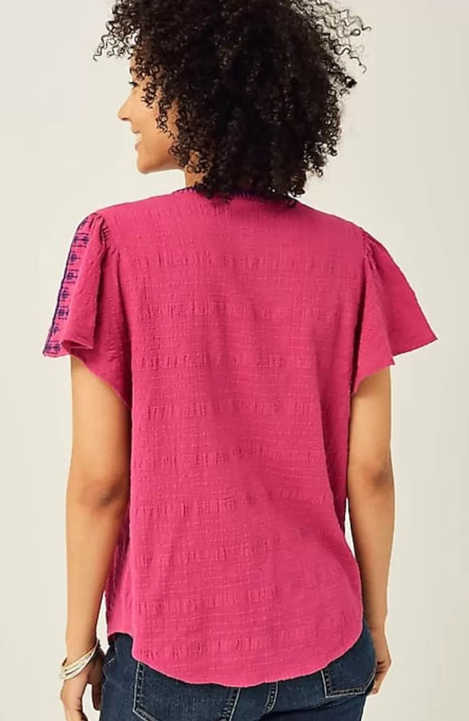 J.Jill Geometrically Embroidered Textured Top | Jjill | Women Shirts & Blouses