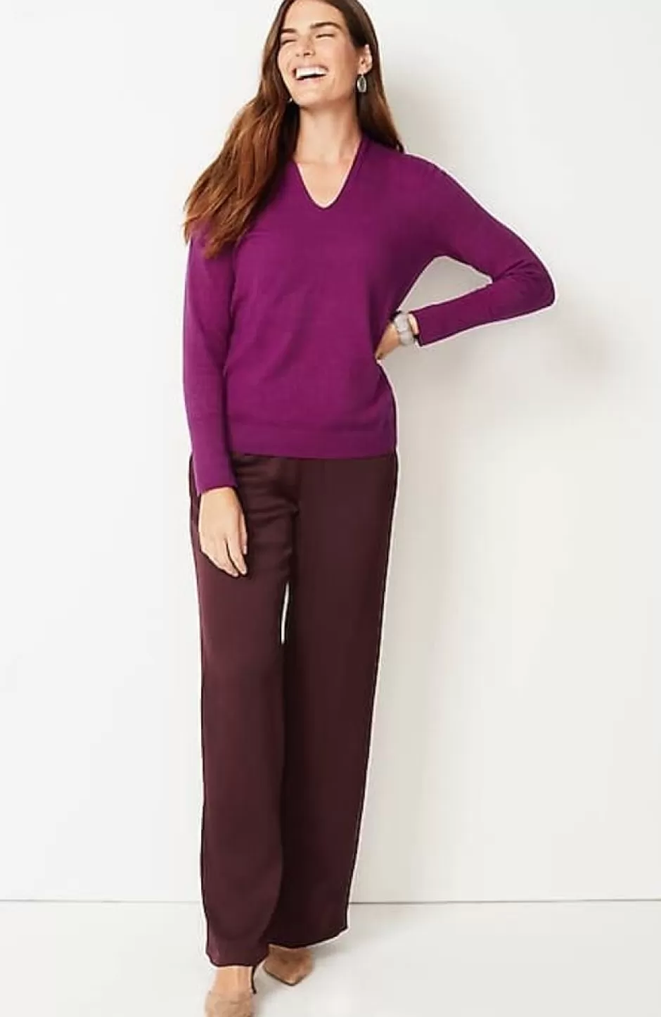 J.Jill High Ribbed-Sleeves Sweater | Jjill | Women Sweaters