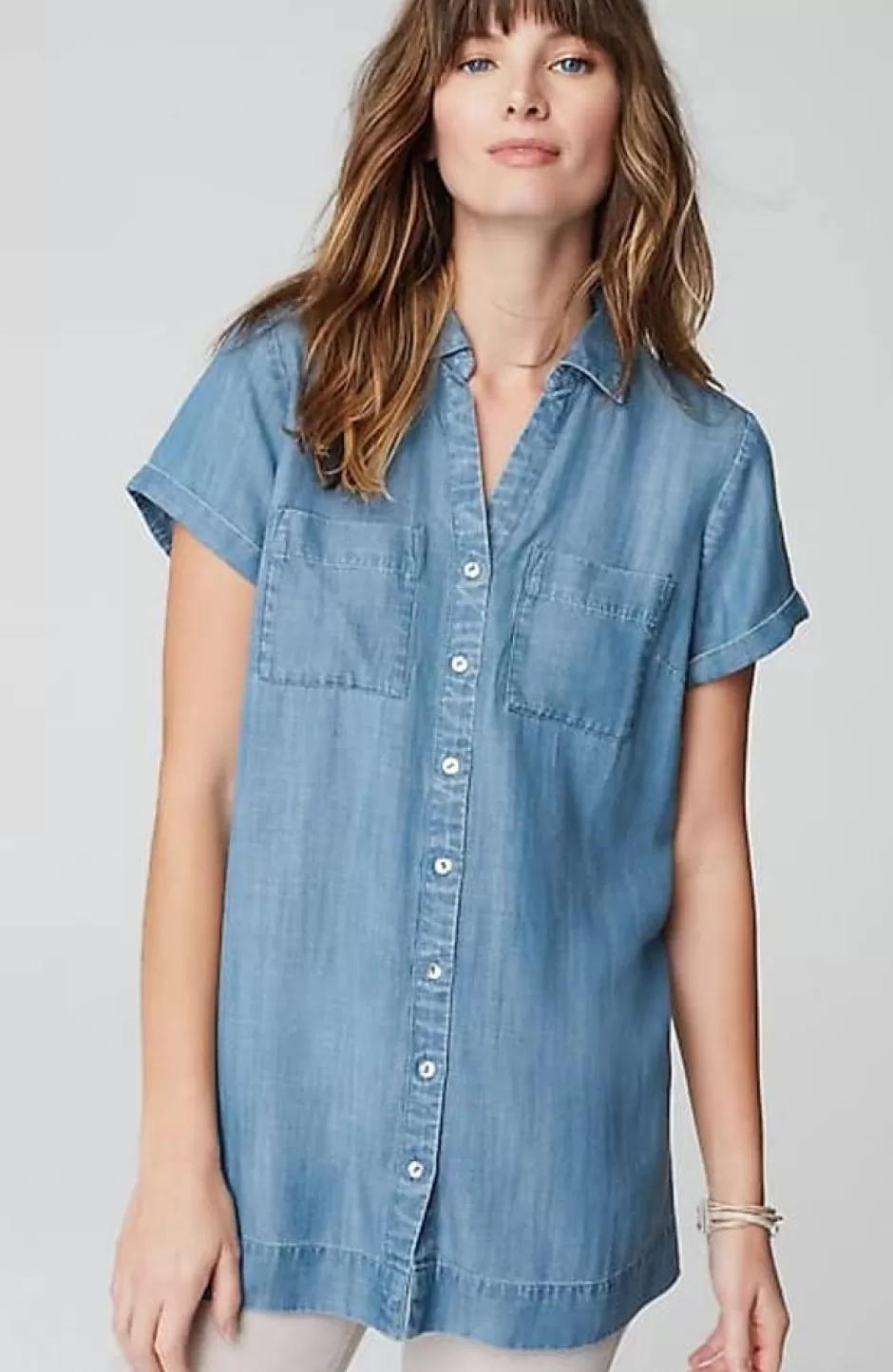 J.Jill Indigo Button-Front A-Line Tunic | Jjill | Women Tunics