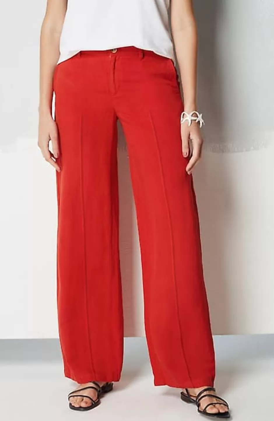 J.Jill Linen Full-Leg Creased-Front Pants | Jjill | Women Pants & Jeans