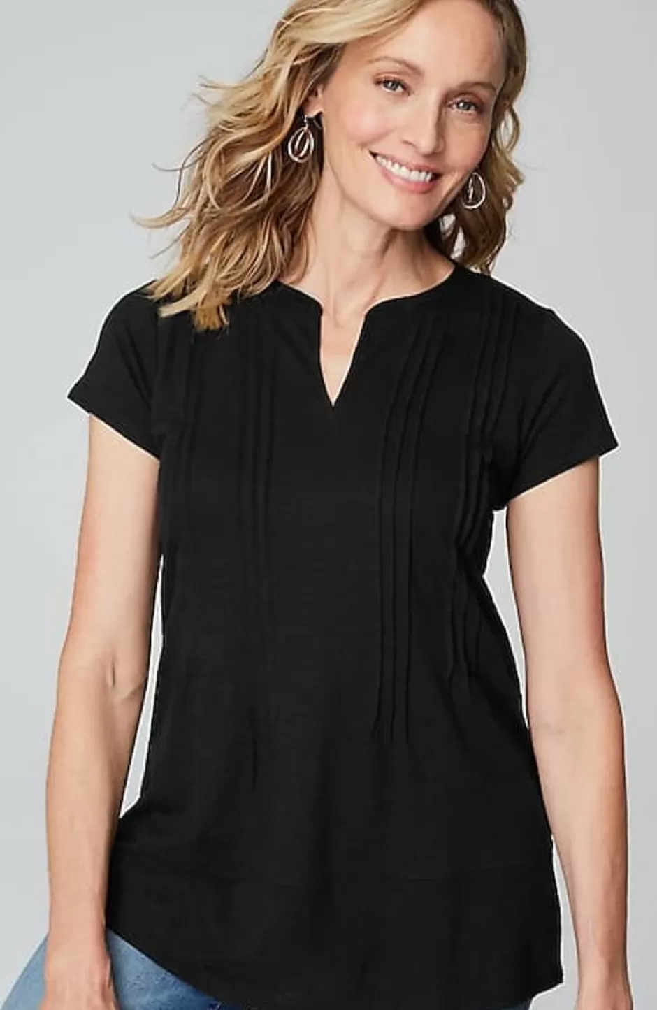 J.Jill Linen-Blend Pintucked Tunic | Jjill | Women Tops & Tees