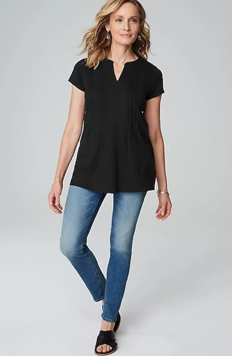 J.Jill Linen-Blend Pintucked Tunic | Jjill | Women Tops & Tees