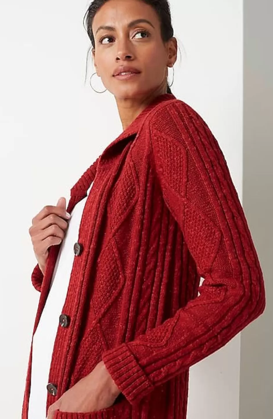 J.Jill Long Cabled Cardi | Jjill | Women Sweaters