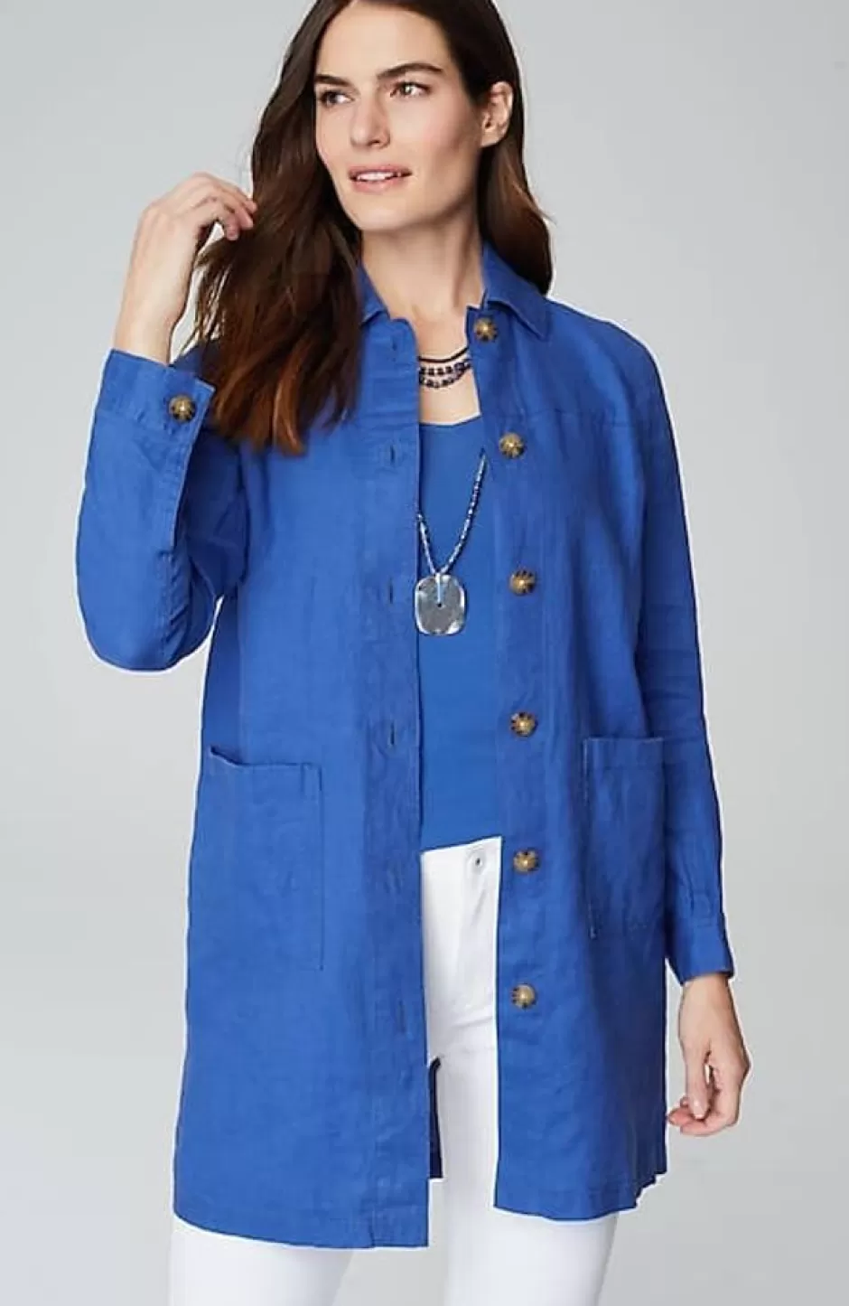 J.Jill Long Linen Duster Jacket | Jjill | Women Jackets & Coats