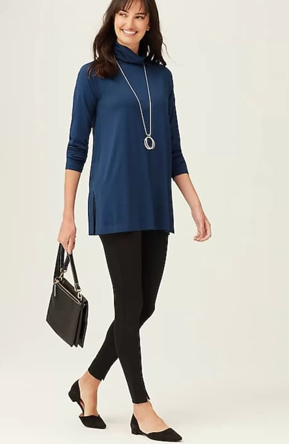 J.Jill Luxe Supima® Everyday Turtleneck Tunic | Jjill | Women Tops & Tees