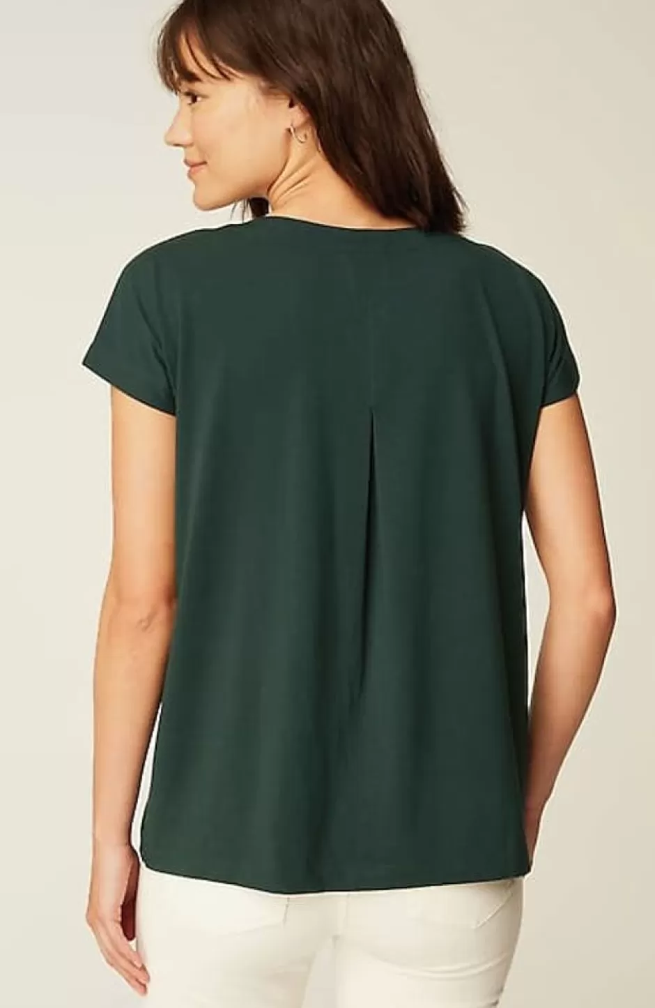 J.Jill Luxe Supima® Pleat-Back Tee | Jjill | Women Tops & Tees