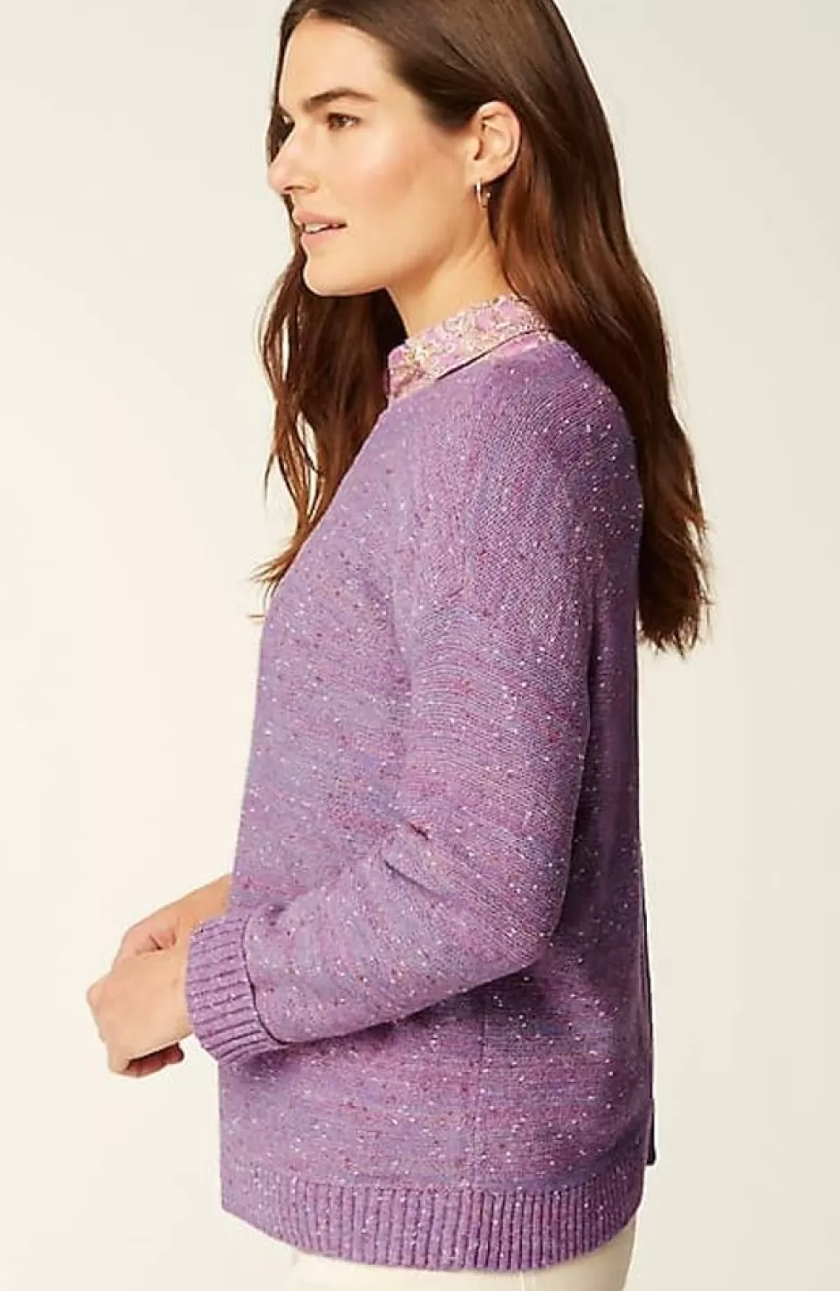 J.Jill Micro-Tweed Seamed Sweater | Jjill | Women Sweaters