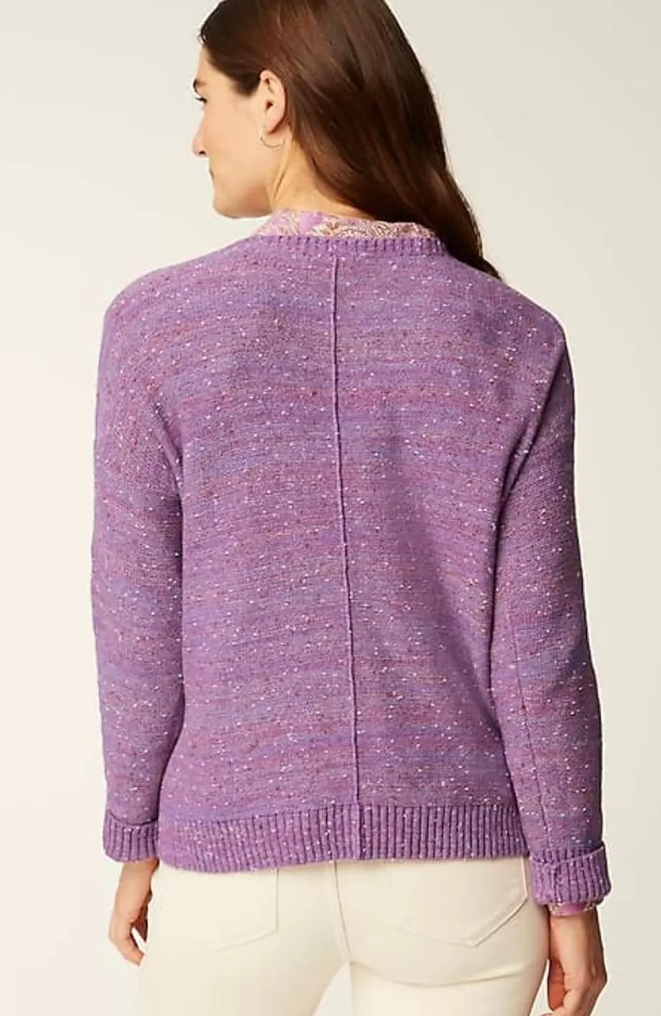 J.Jill Micro-Tweed Seamed Sweater | Jjill | Women Sweaters