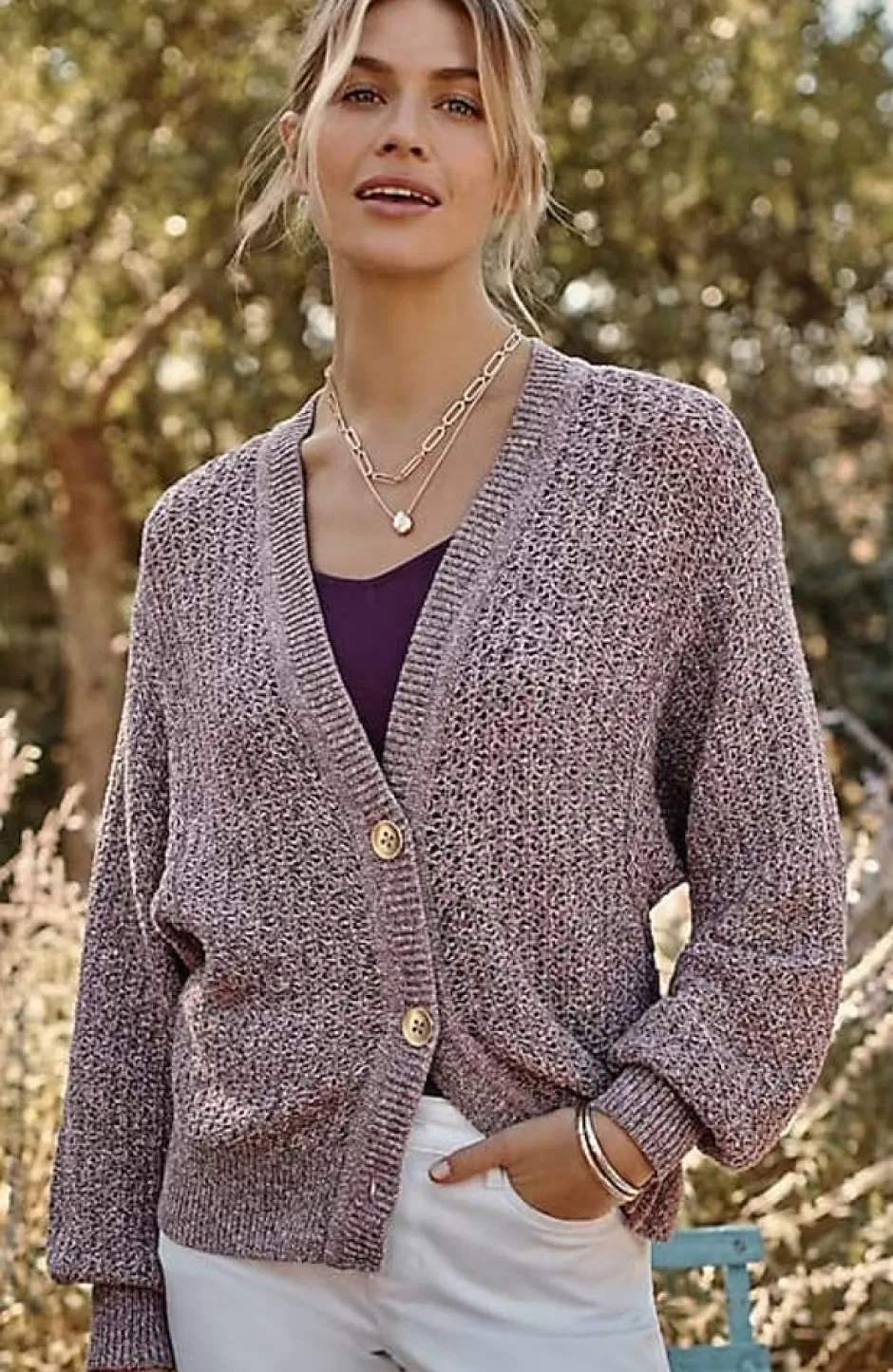 J.Jill Mixed-Colors Textured Cardi | Jjill | Women Sweaters