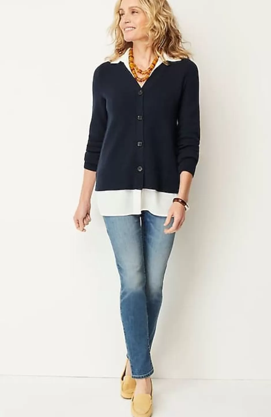 J.Jill Mixed-Media Cardi | Jjill | Women Sweaters