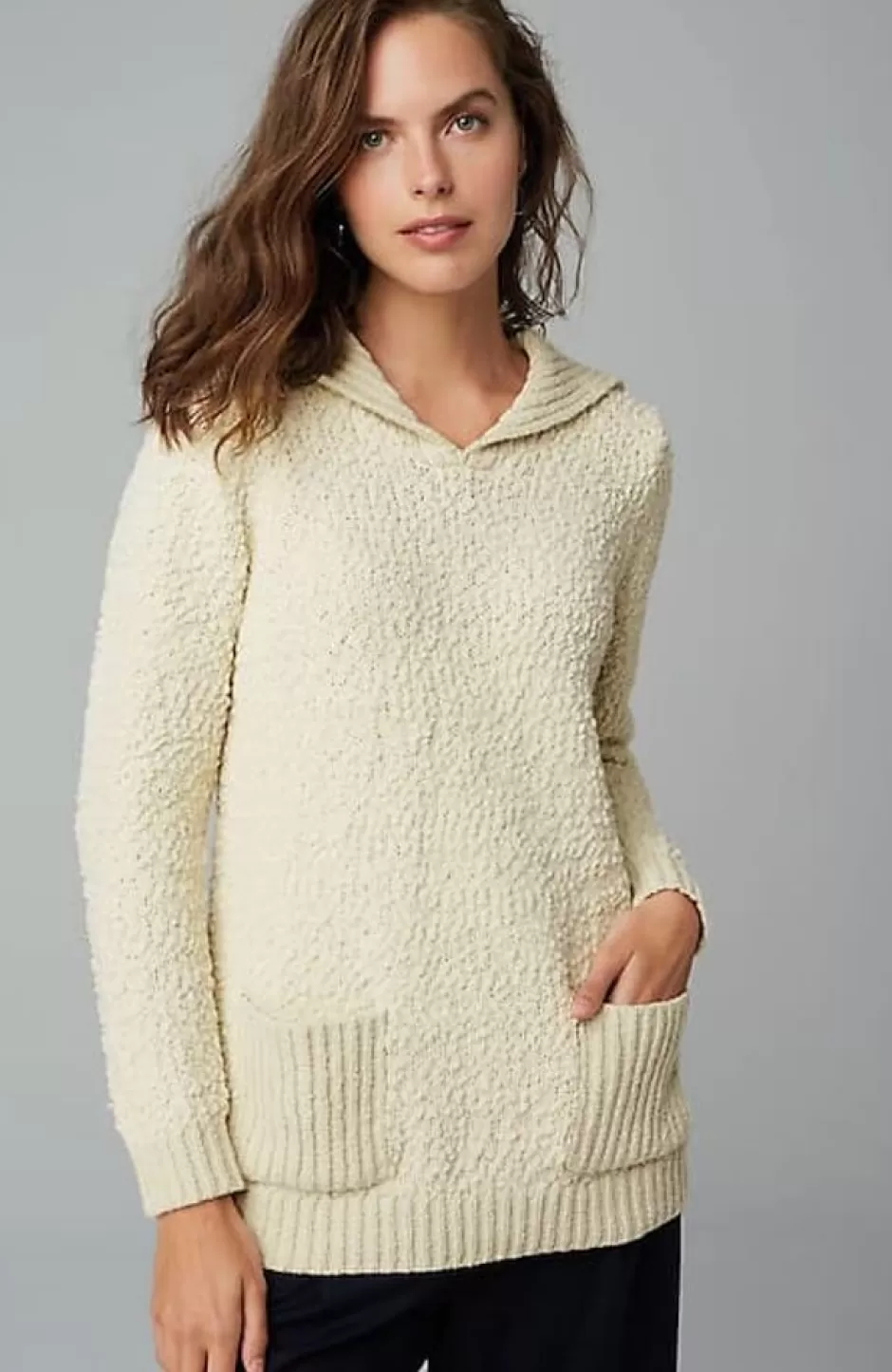 J.Jill Mixed-Textures Collared Sweater | Jjill | Women Sweaters