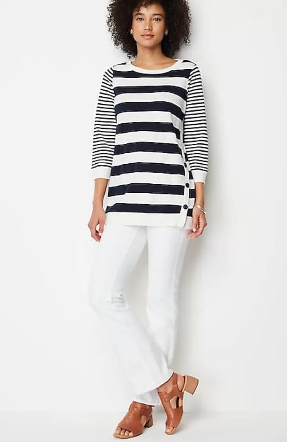 J.Jill Organically Grown Cotton Button-Seamed Tunic | Jjill | Women Tops & Tees