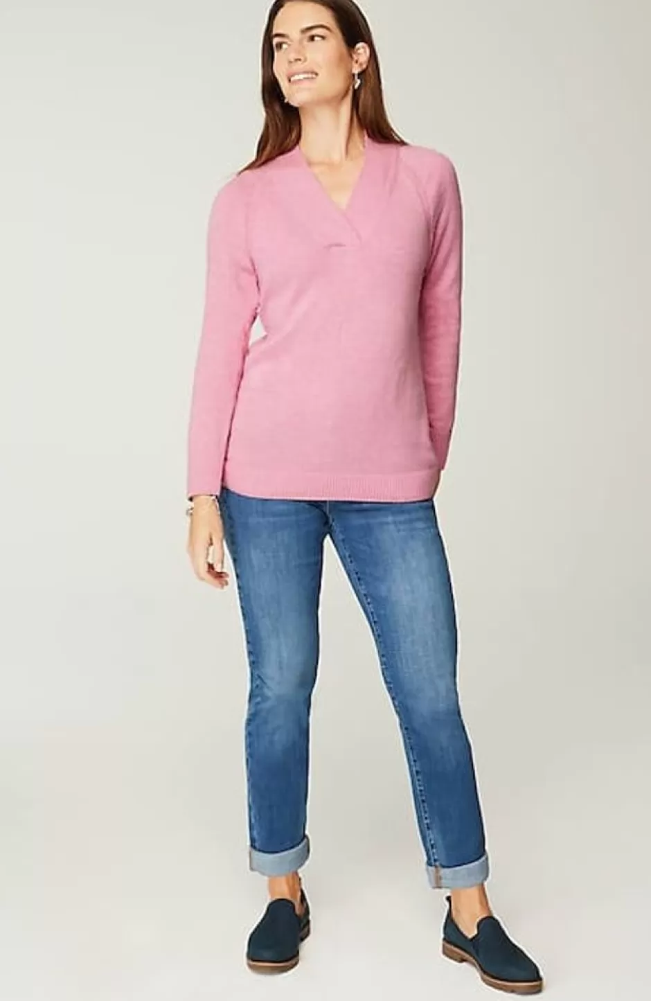 J.Jill Overlapping-V-Neck Sweater | Jjill | Women Sweaters