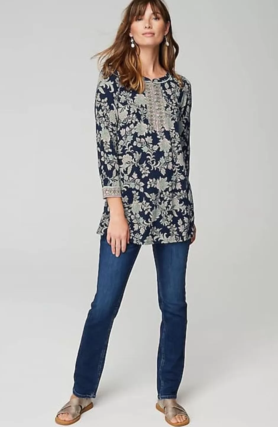 J.Jill Piped Paisley Tunic | Jjill | Women Tops & Tees