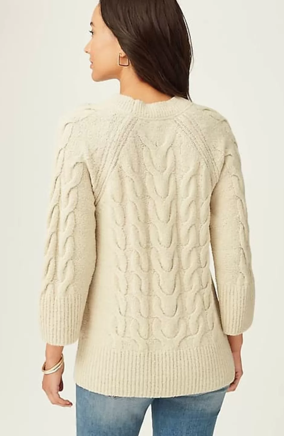 J.Jill Placed-Cable Crew-Neck Sweater | Jjill | Women Sweaters