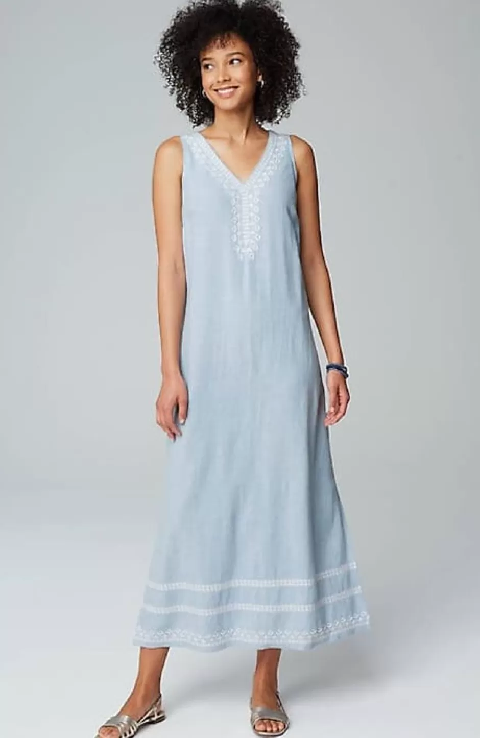 J.Jill Placed-Embroidery Maxi Dress | Jjill | Women Dresses