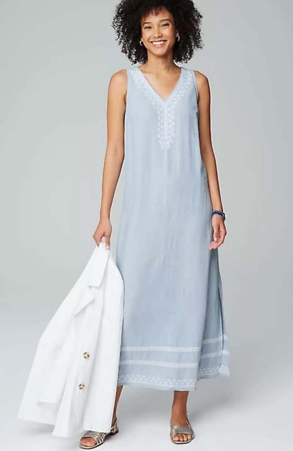 J.Jill Placed-Embroidery Maxi Dress | Jjill | Women Dresses