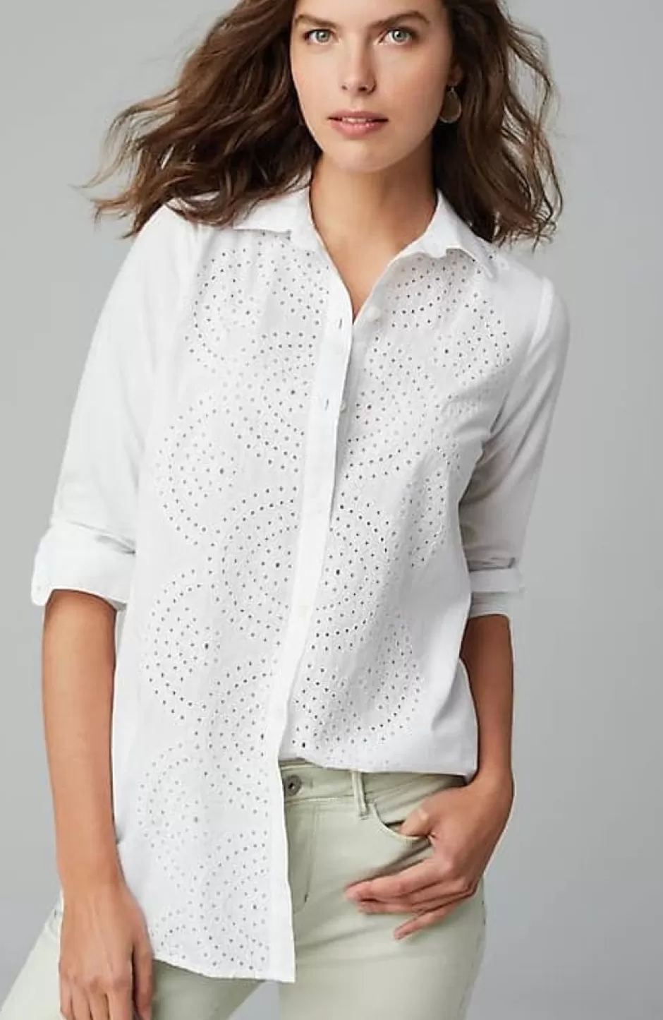 J.Jill Placed-Eyelet Tunic | Jjill | Women Tunics