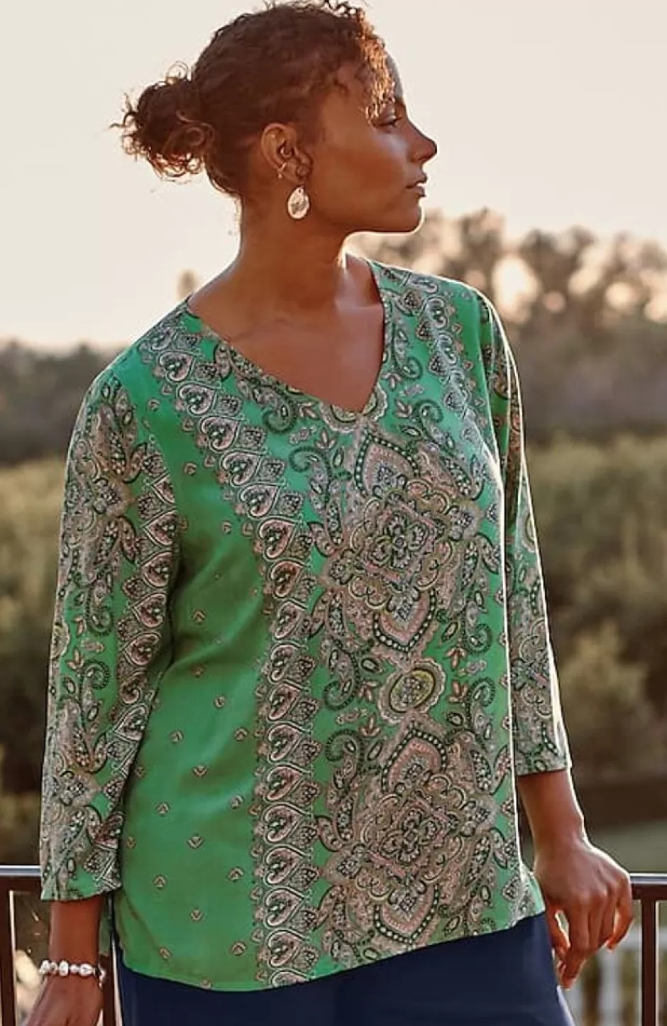 J.Jill Placed-Paisley Top | Jjill | Women Shirts & Blouses