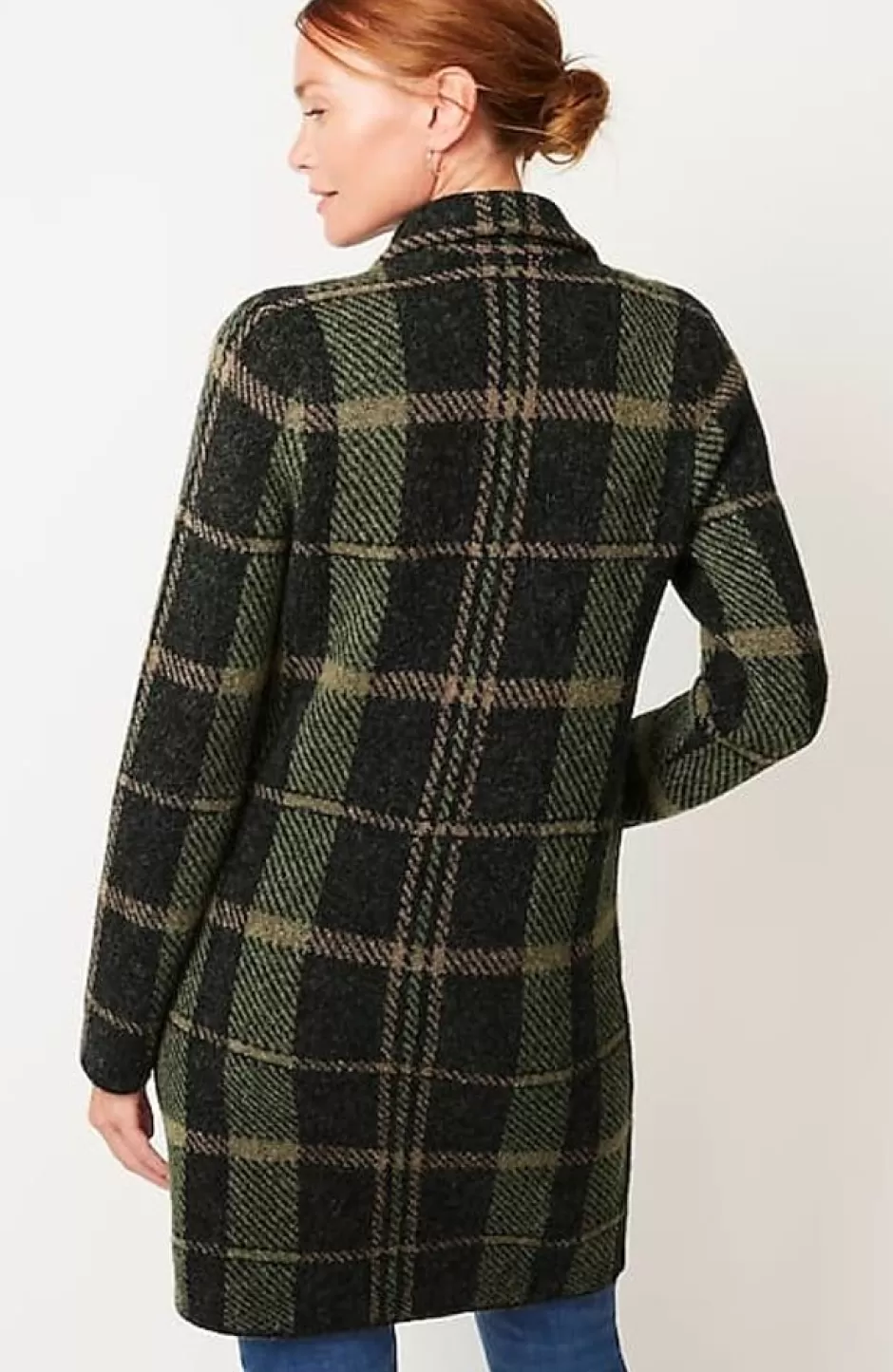 J.Jill Plaid Notch-Collared Topper | Jjill | Women Sweaters