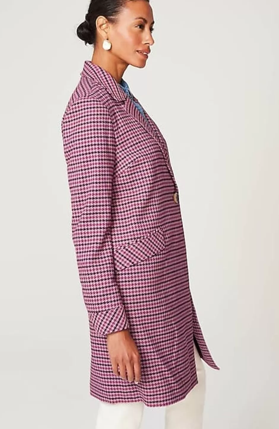 J.Jill Plaid Notched-Collar Jacket | Jjill | Women Jackets & Coats