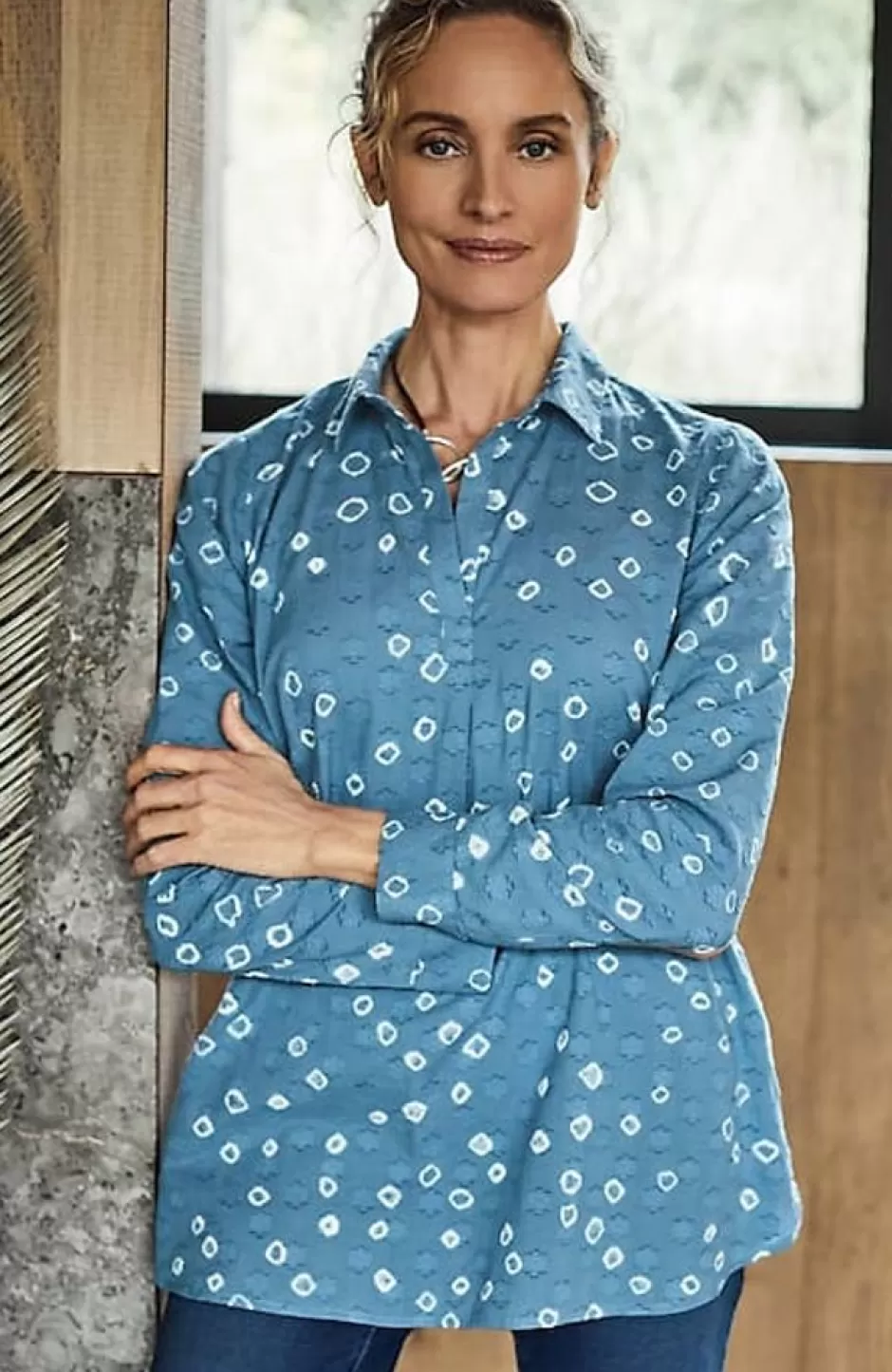 J.Jill Pure Jill Bandhani Popover | Jjill | Women Shirts & Blouses