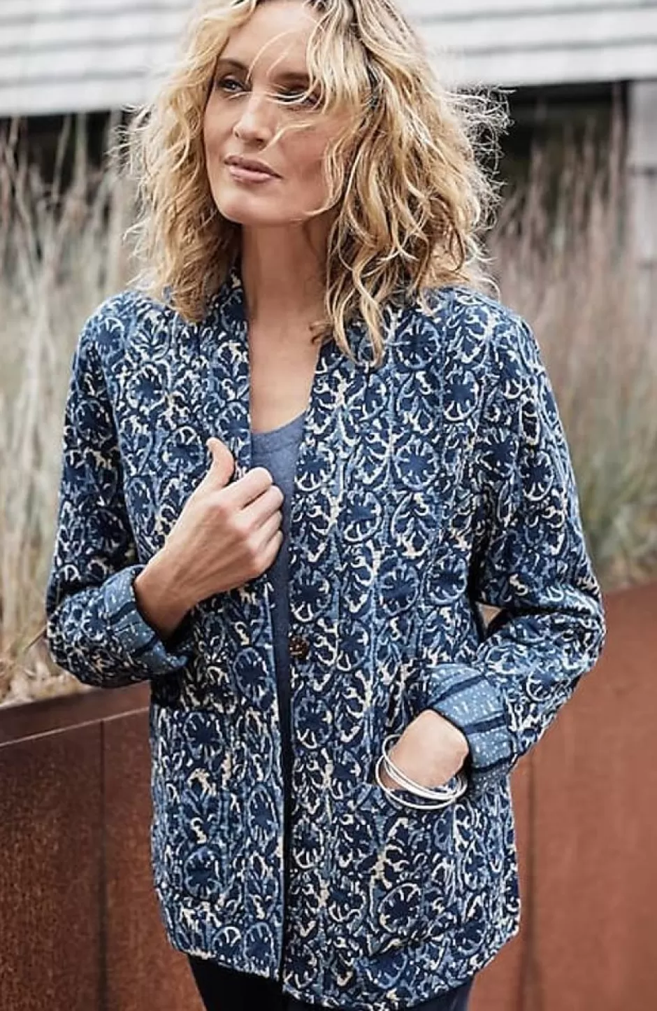 J.Jill Pure Jill Block-Printed Reversible Jacket | Jjill | Women Jackets & Coats