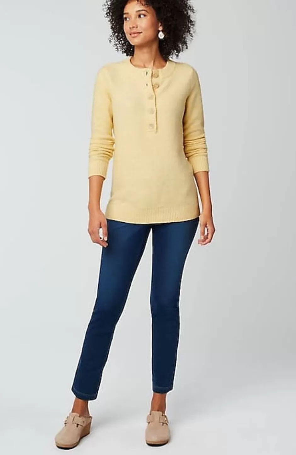 J.Jill Pure Jill Button-Front Crew-Neck Sweater | Jjill | Women Sweaters